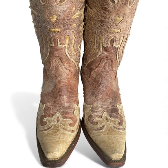 Corral Leather Western Cowgirl Snip Toe Boots Women's 6.5 M - Picture 4 of 16